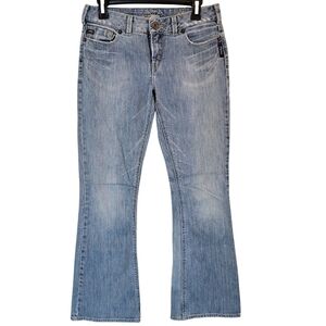 Y2K Silver Mitsu Low Rise Flare Medium Wash Denim Jeans Pants